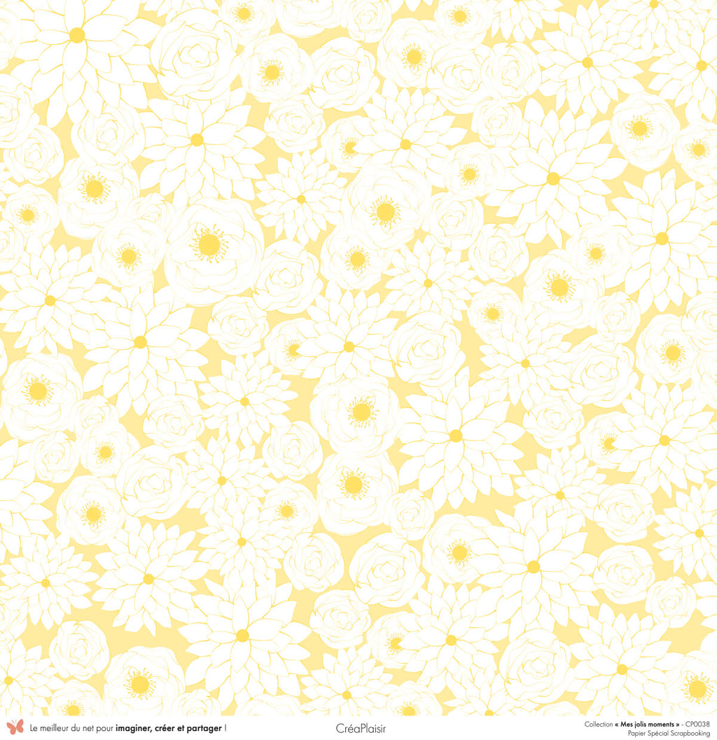 Set 12 papiers Mes jolis moments - 6 papiers 30,5x31,5 cm + 6 papiers 12x30,5cm