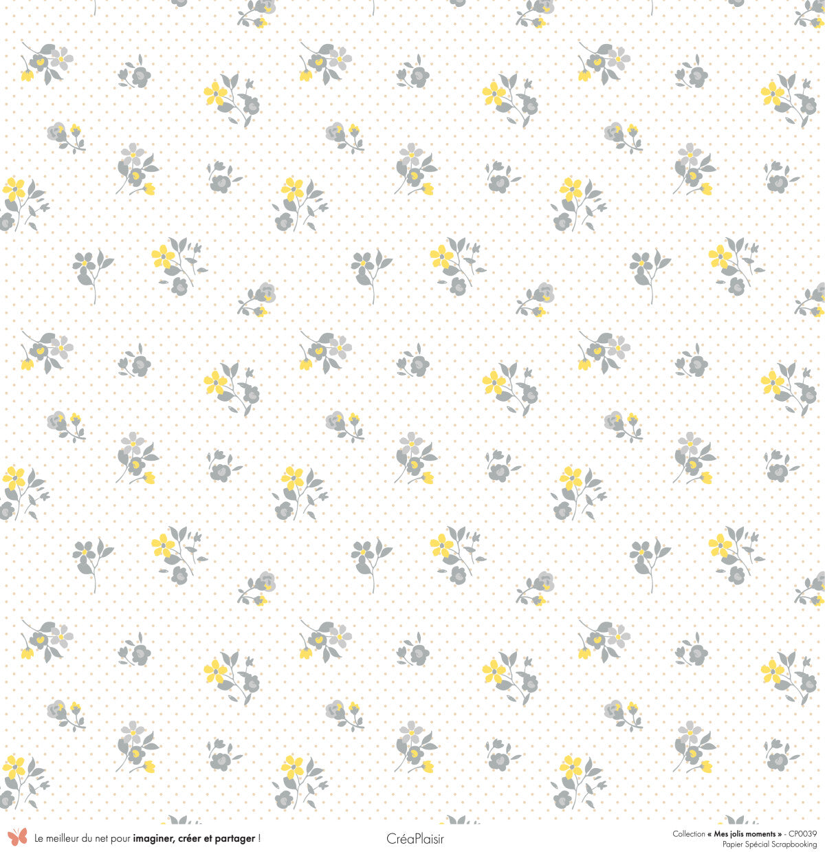 Set 12 papiers Mes jolis moments - 6 papiers 30,5x31,5 cm + 6 papiers 12x30,5cm