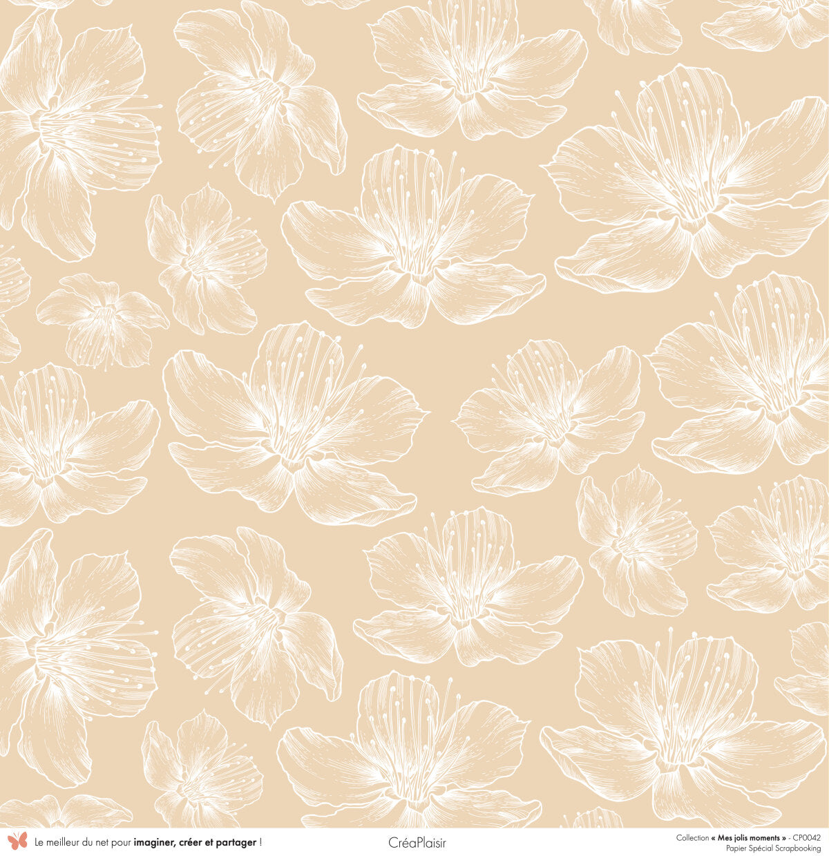 Set 12 papiers Mes jolis moments - 6 papiers 30,5x31,5 cm + 6 papiers 12x30,5cm