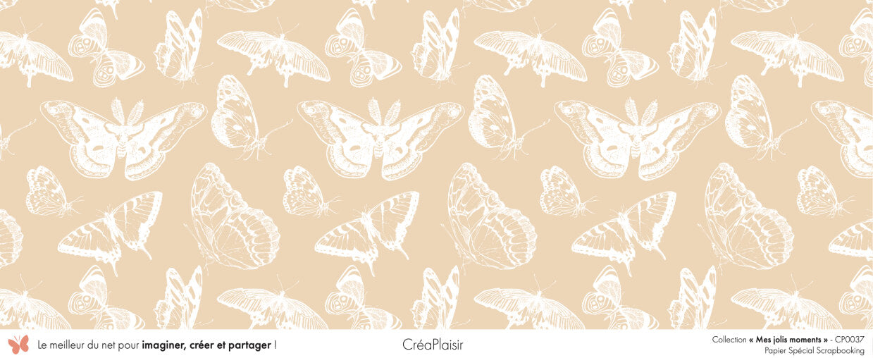 Set 12 papiers Mes jolis moments - 6 papiers 30,5x31,5 cm + 6 papiers 12x30,5cm