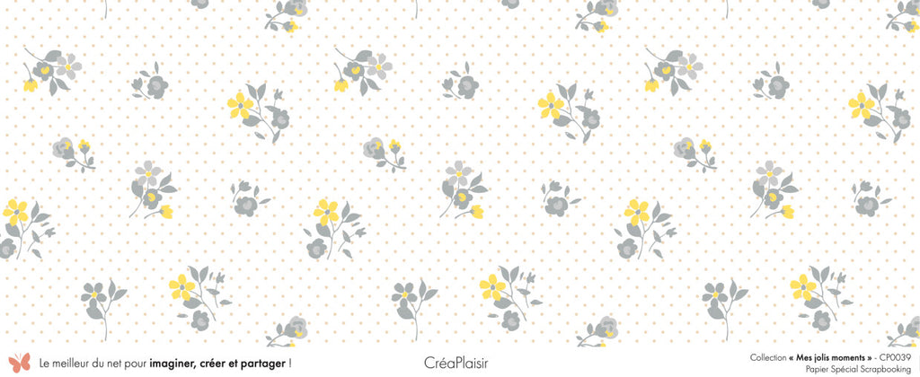 Set 12 papiers Mes jolis moments - 6 papiers 30,5x31,5 cm + 6 papiers 12x30,5cm