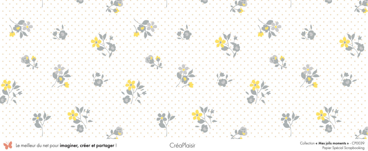 Set 12 papiers Mes jolis moments - 6 papiers 30,5x31,5 cm + 6 papiers 12x30,5cm