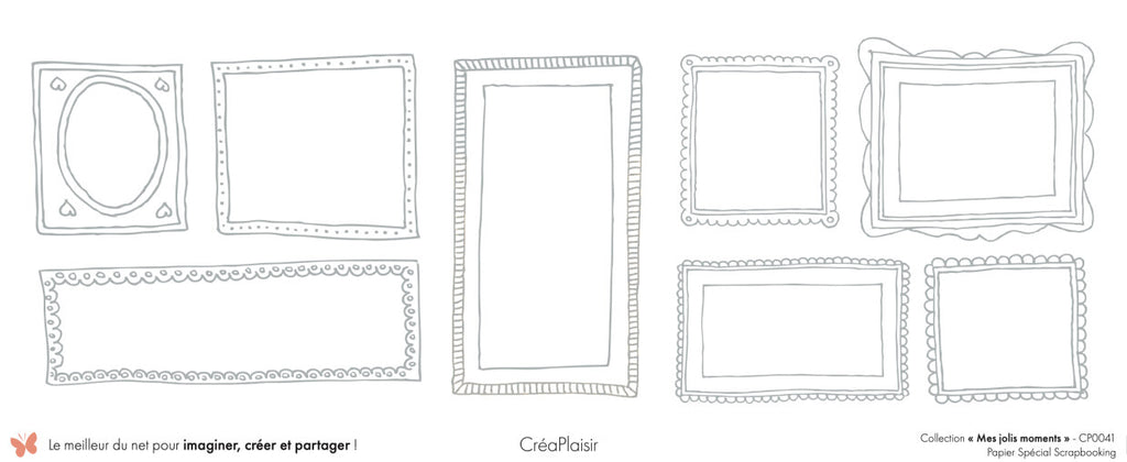 Set 12 papiers Mes jolis moments - 6 papiers 30,5x31,5 cm + 6 papiers 12x30,5cm