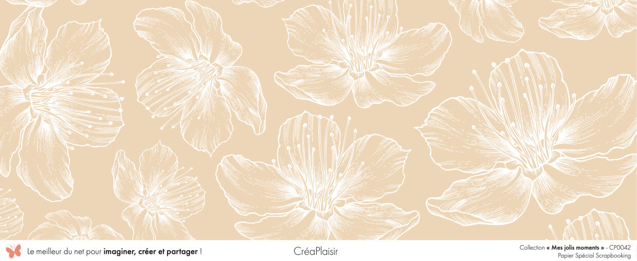 Set 12 papiers Mes jolis moments - 6 papiers 30,5x31,5 cm + 6 papiers 12x30,5cm