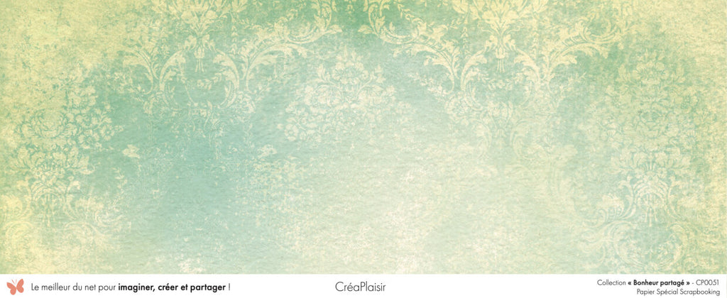 Set 12 papiers Bonheur Partagé - 6 papiers 30,5x31,5 cm + 6 papiers 12x30,5cm