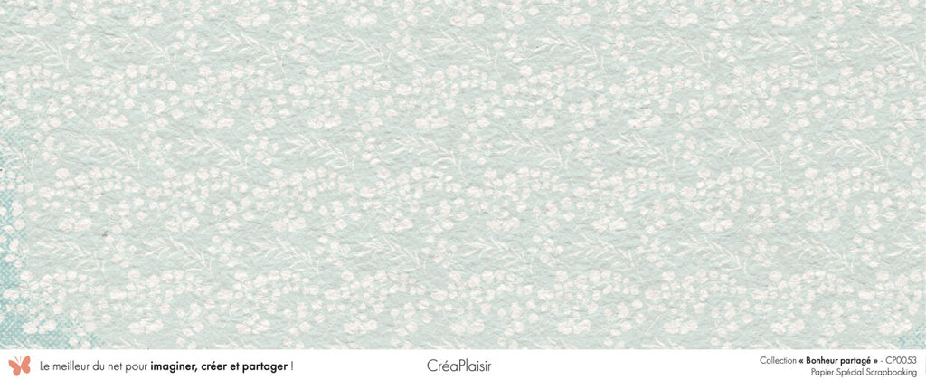 Set 12 papiers Bonheur Partagé - 6 papiers 30,5x31,5 cm + 6 papiers 12x30,5cm