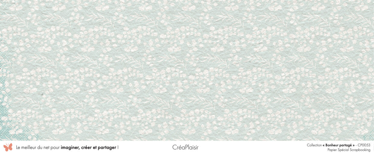 Set 12 papiers Bonheur Partagé - 6 papiers 30,5x31,5 cm + 6 papiers 12x30,5cm