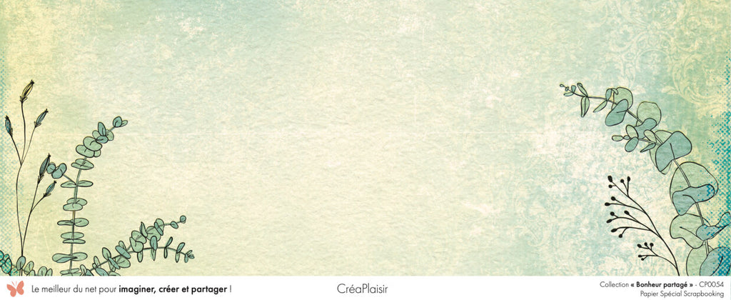 Set 12 papiers Bonheur Partagé - 6 papiers 30,5x31,5 cm + 6 papiers 12x30,5cm