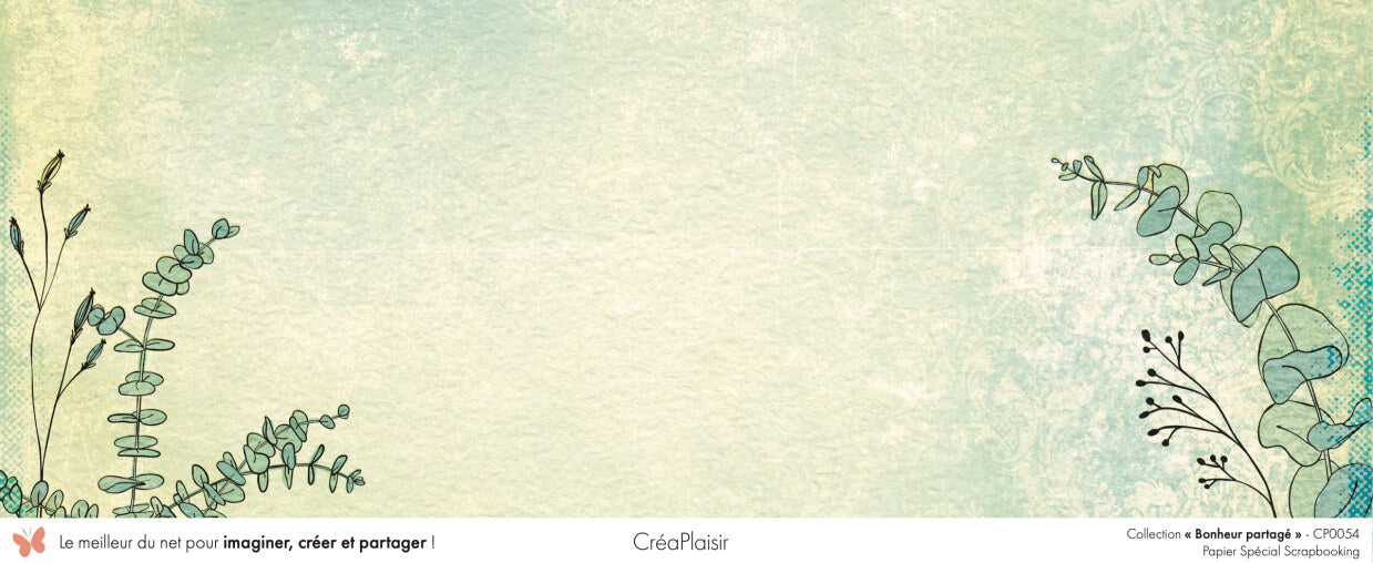 Set 12 papiers Bonheur Partagé - 6 papiers 30,5x31,5 cm + 6 papiers 12x30,5cm