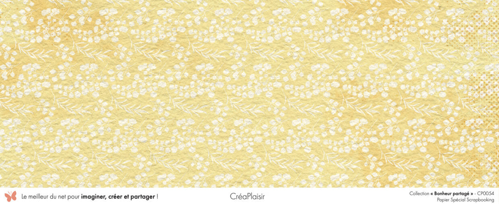 Set 12 papiers Bonheur Partagé - 6 papiers 30,5x31,5 cm + 6 papiers 12x30,5cm