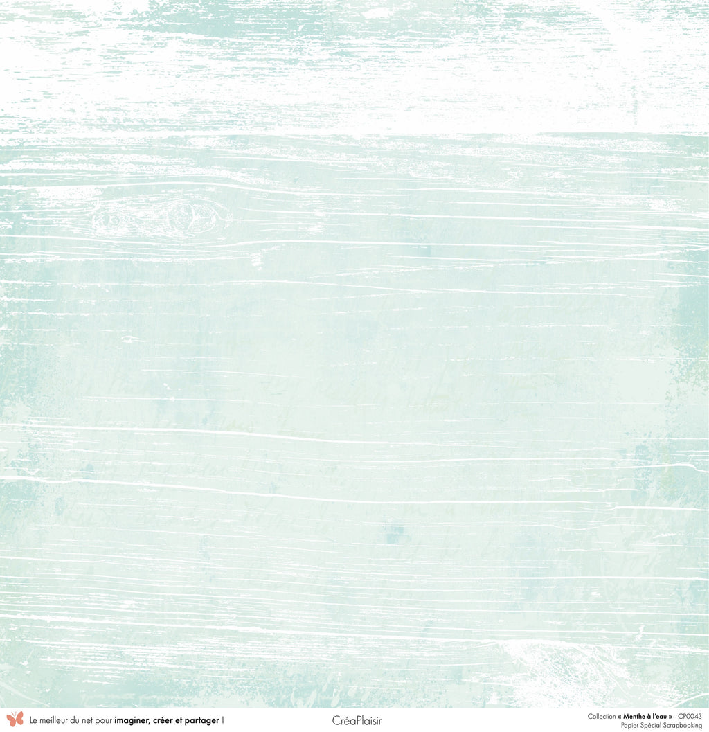 Set papiers Menthe à l'eau - 6 papiers 30,5x31,5 cm + 6 papiers 12x30,5cm