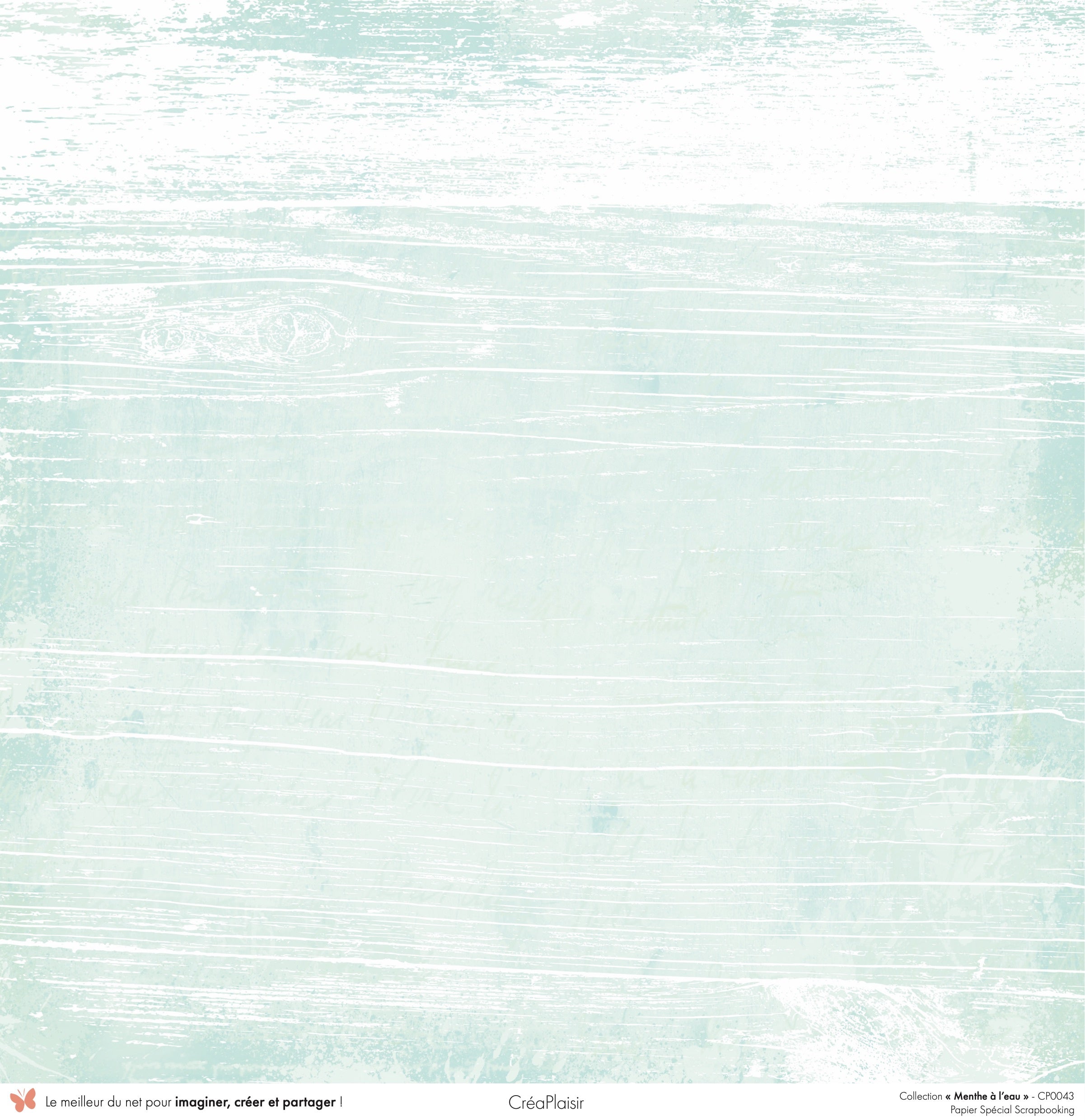 Set papiers Menthe à l'eau - 6 papiers 30,5x31,5 cm + 6 papiers 12x30,5cm