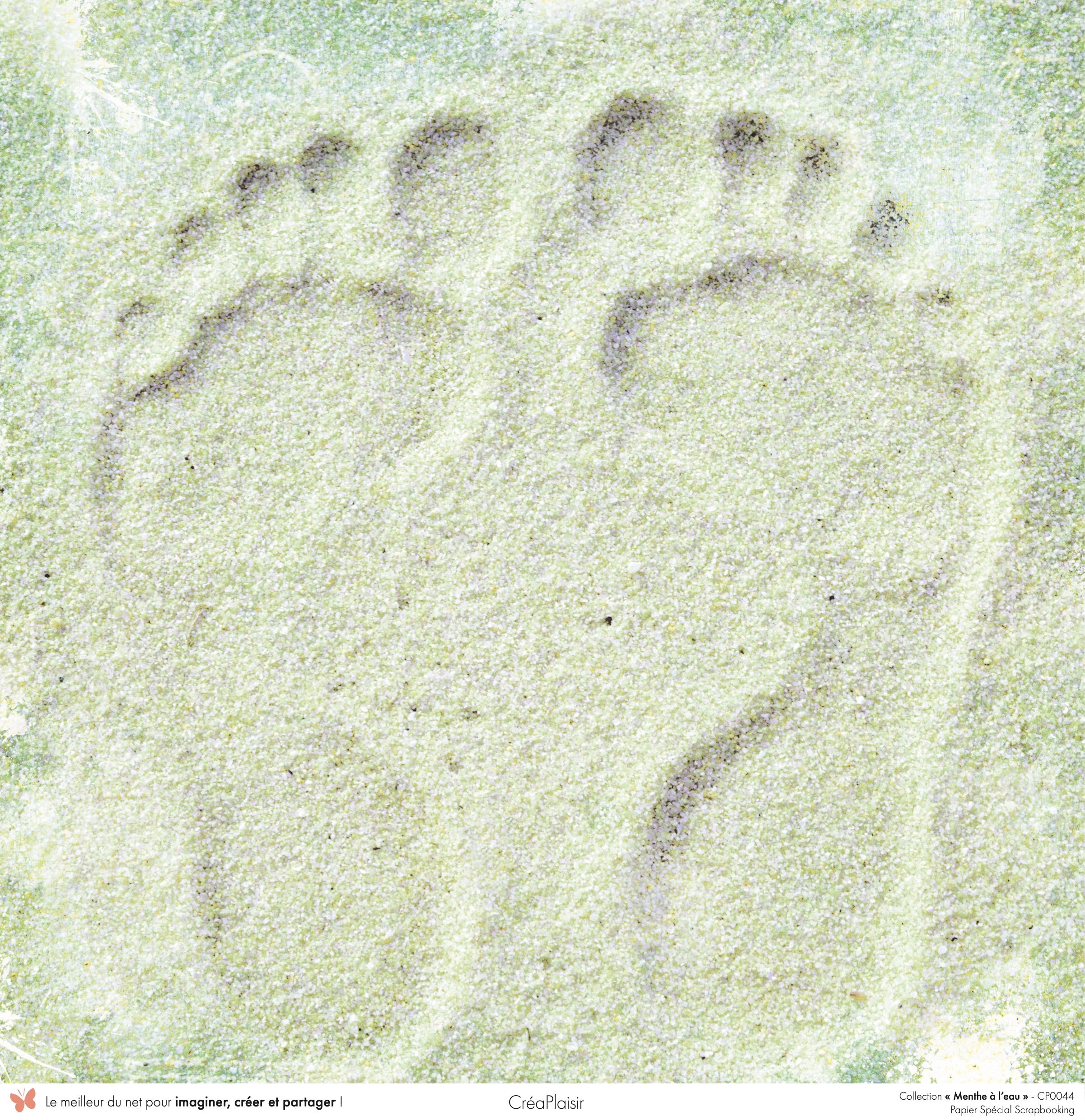 Set papiers Menthe à l'eau - 6 papiers 30,5x31,5 cm + 6 papiers 12x30,5cm