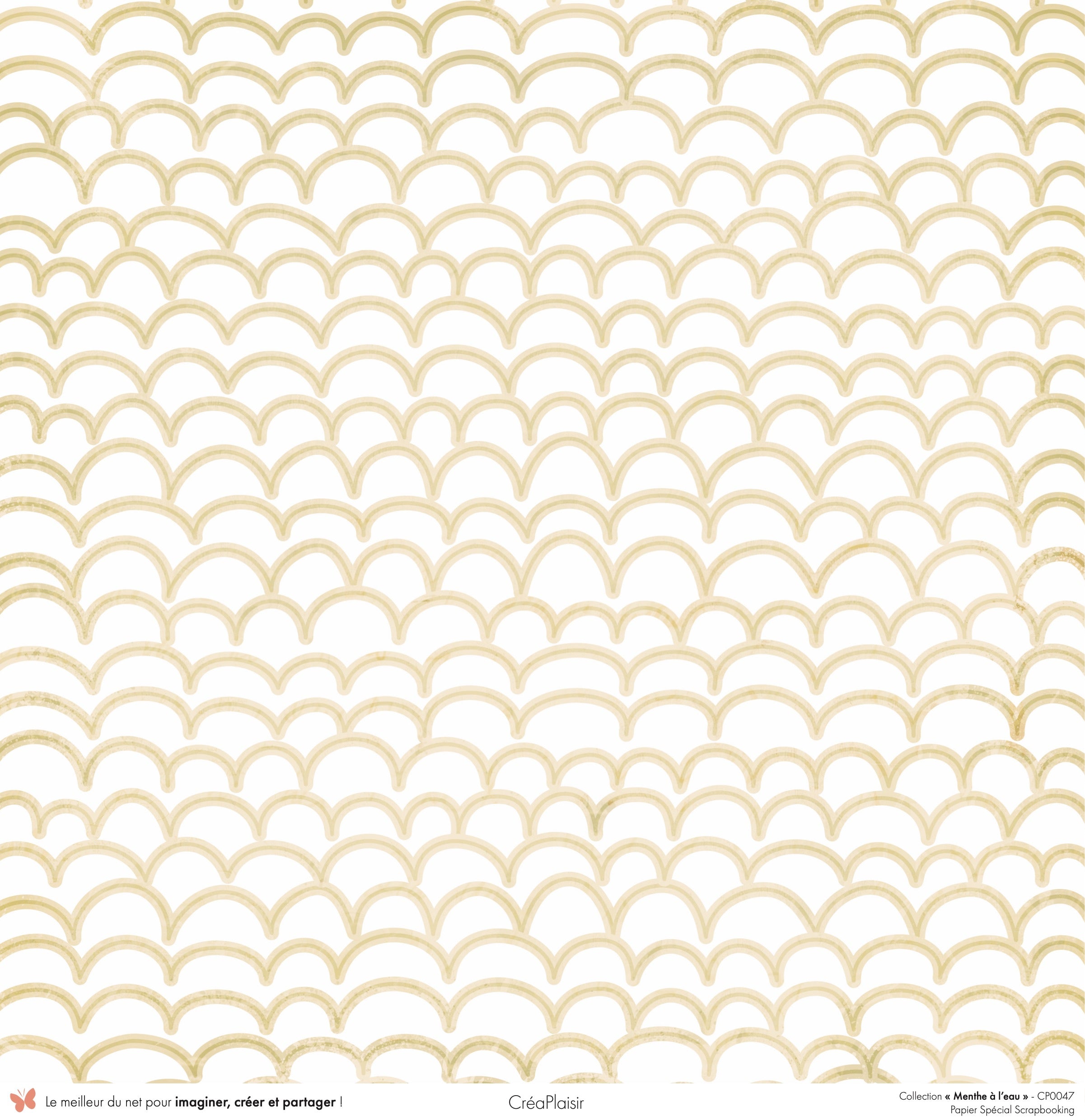 Set papiers Menthe à l'eau - 6 papiers 30,5x31,5 cm + 6 papiers 12x30,5cm