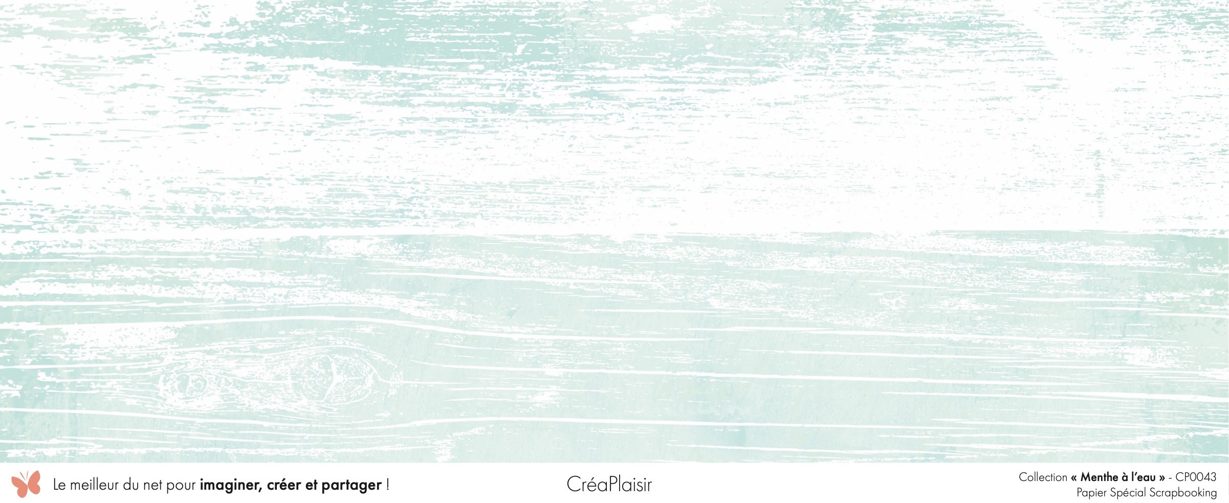 Set papiers Menthe à l'eau - 6 papiers 30,5x31,5 cm + 6 papiers 12x30,5cm