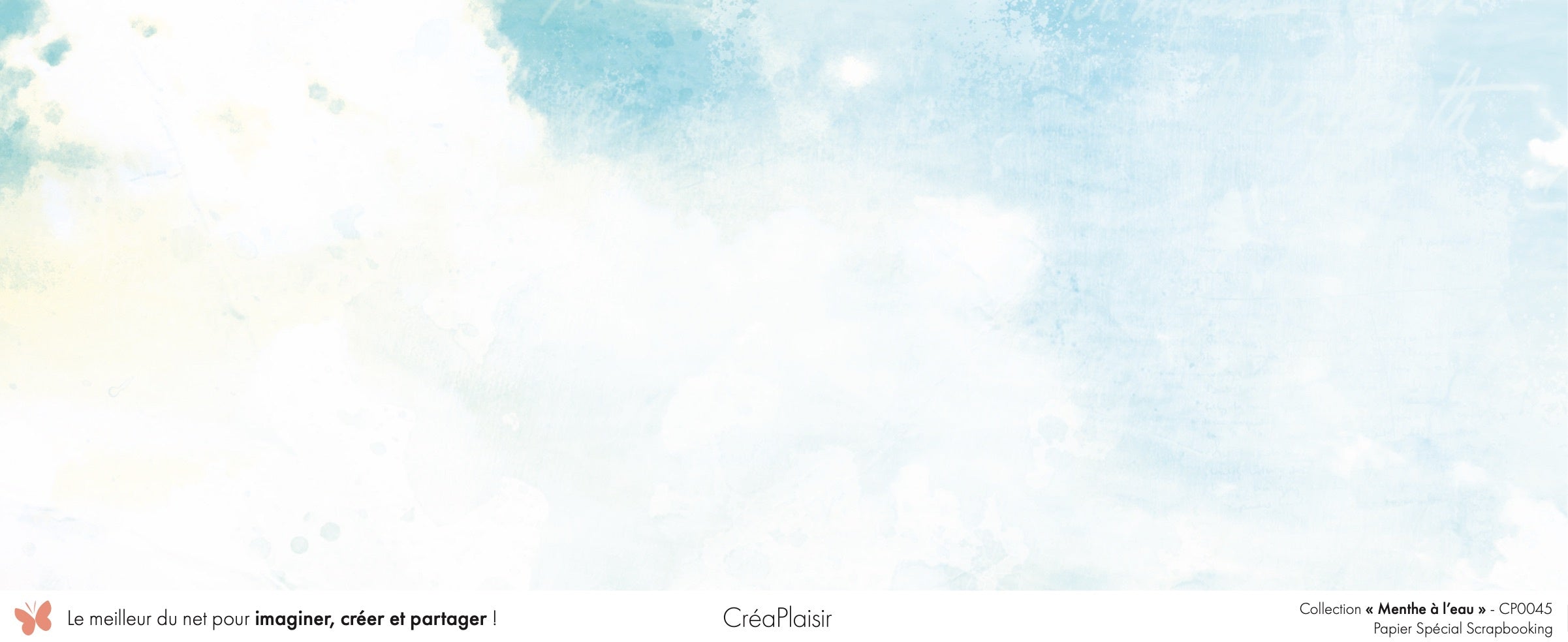 Set papiers Menthe à l'eau - 6 papiers 30,5x31,5 cm + 6 papiers 12x30,5cm