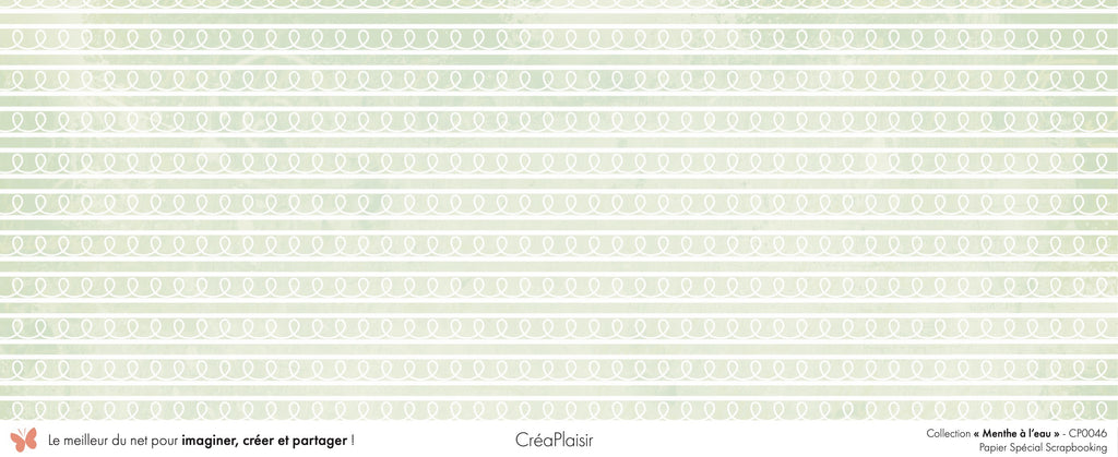 Set papiers Menthe à l'eau - 6 papiers 30,5x31,5 cm + 6 papiers 12x30,5cm