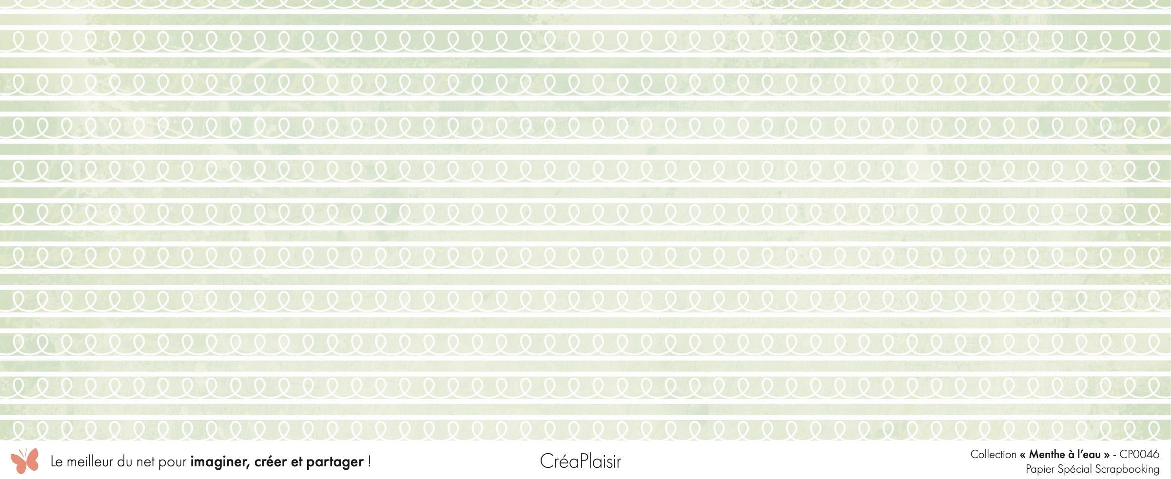 Set papiers Menthe à l'eau - 6 papiers 30,5x31,5 cm + 6 papiers 12x30,5cm