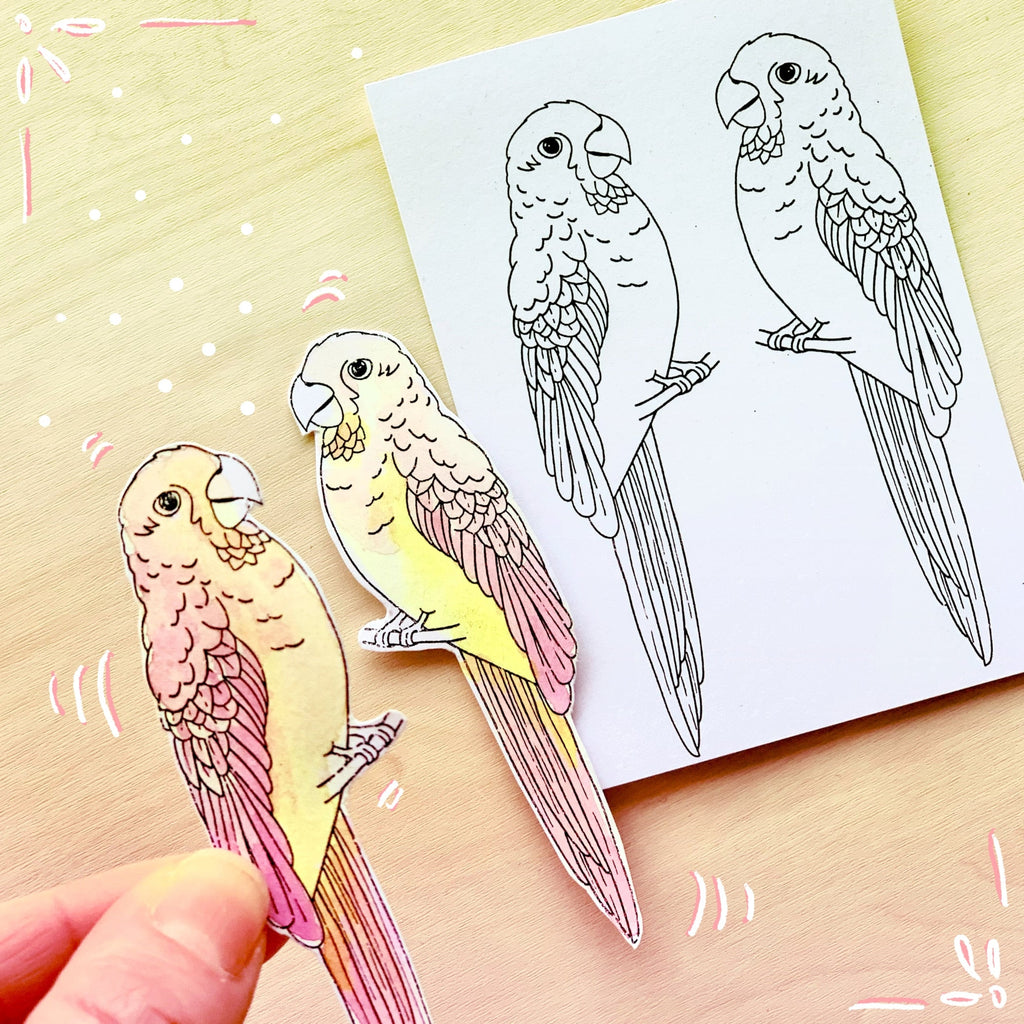 2 Tampons transparents "Le perroquet Bonito" Frida Kahlo®