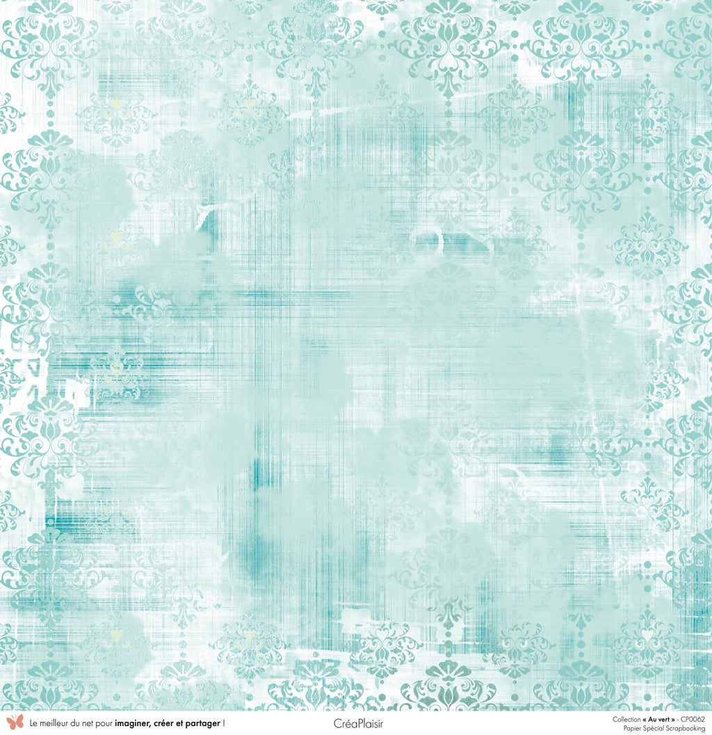 Set papiers Au vert - 12 papiers : 6 papiers 30,5x31,5 cm + 6 papiers 12x30,5cm