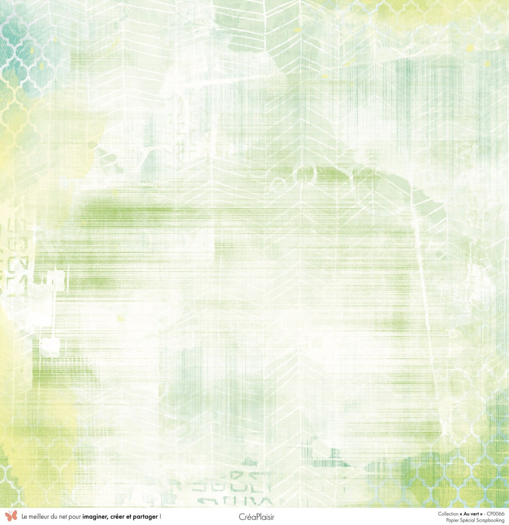 Set papiers Au vert - 12 papiers : 6 papiers 30,5x31,5 cm + 6 papiers 12x30,5cm