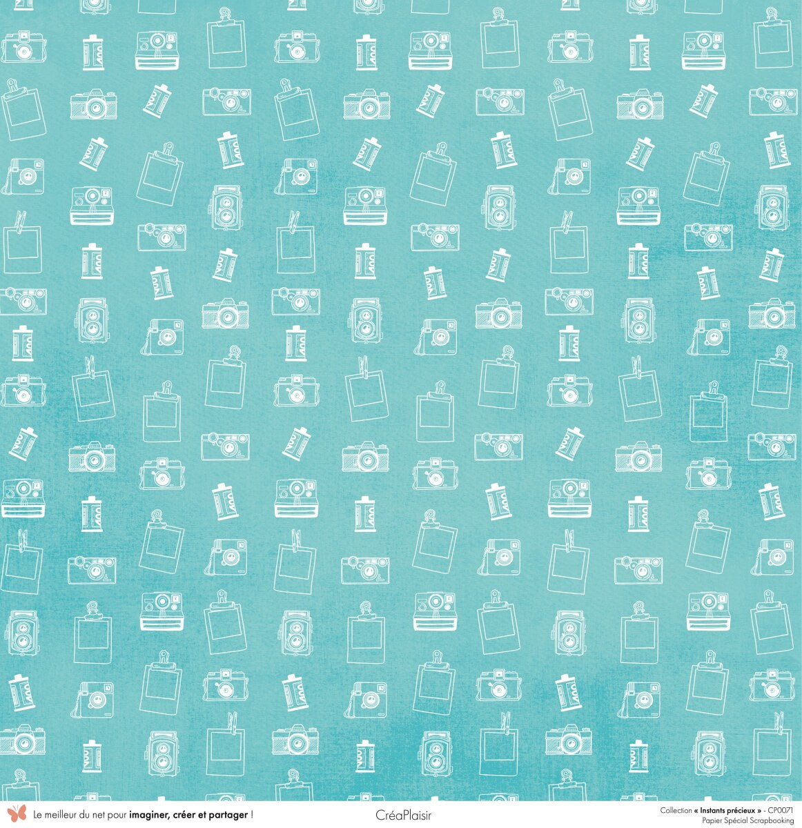 Set 12 papiers Instants précieux - 12 papiers : 6 papiers 30,5x31,5 cm + 6 papiers 12x30,5cm