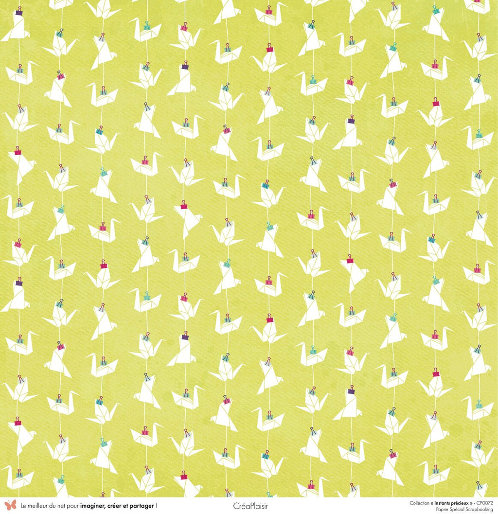 Set 12 papiers Instants précieux - 12 papiers : 6 papiers 30,5x31,5 cm + 6 papiers 12x30,5cm