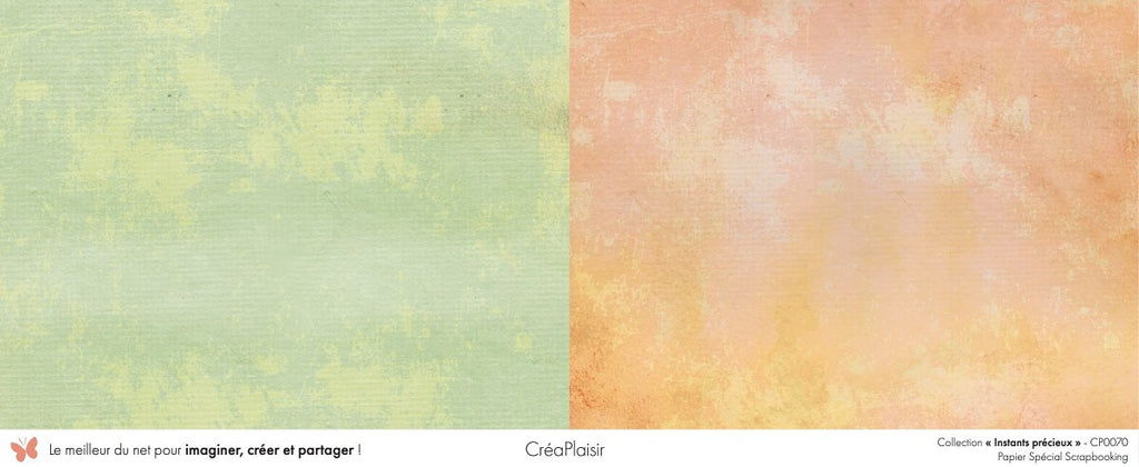 Set 12 papiers Instants précieux - 12 papiers : 6 papiers 30,5x31,5 cm + 6 papiers 12x30,5cm