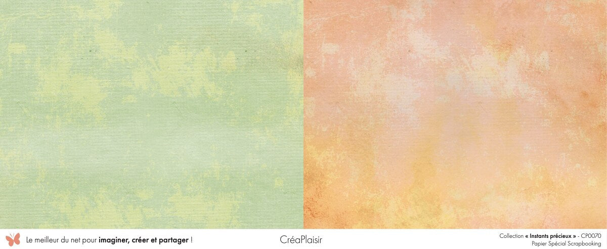 Set 12 papiers Instants précieux - 12 papiers : 6 papiers 30,5x31,5 cm + 6 papiers 12x30,5cm