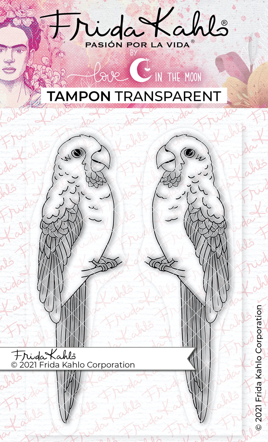 2 Tampons transparents "Le perroquet Bonito" Frida Kahlo®