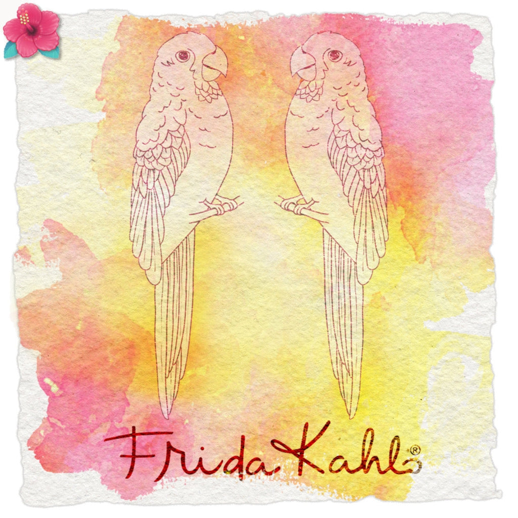 2 Tampons transparents "Le perroquet Bonito" Frida Kahlo®