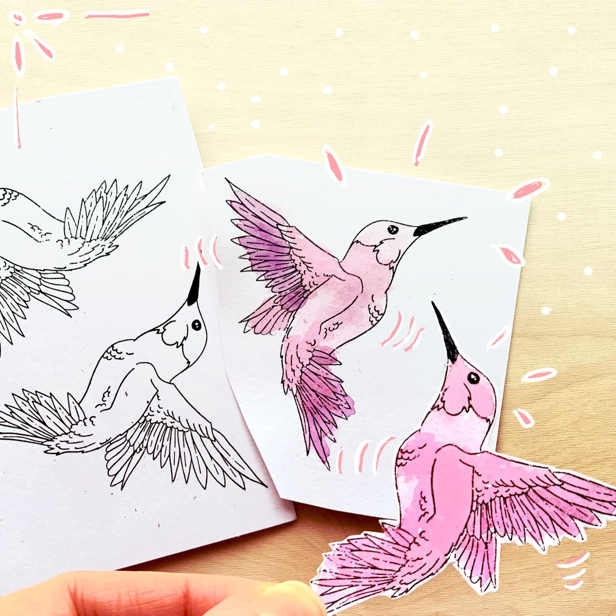 2 Tampons transparents "Colibris" Frida Kahlo®