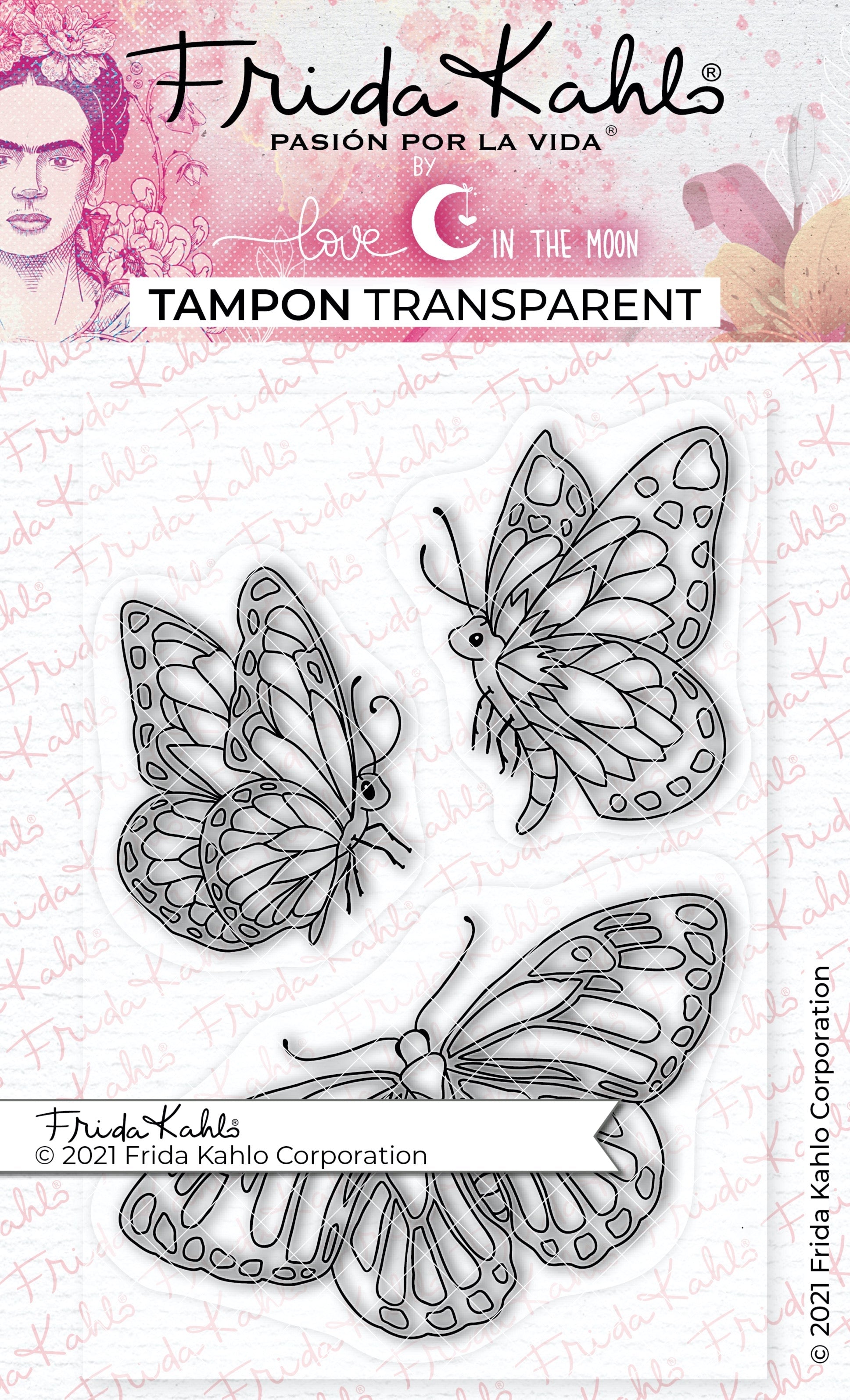 3 Tampons transparents "Délicats papillons" Frida Kahlo®