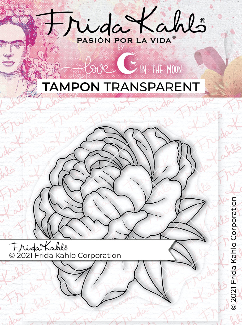 Tampon transparent "Jolie pivoine - 1 " Frida Kahlo®