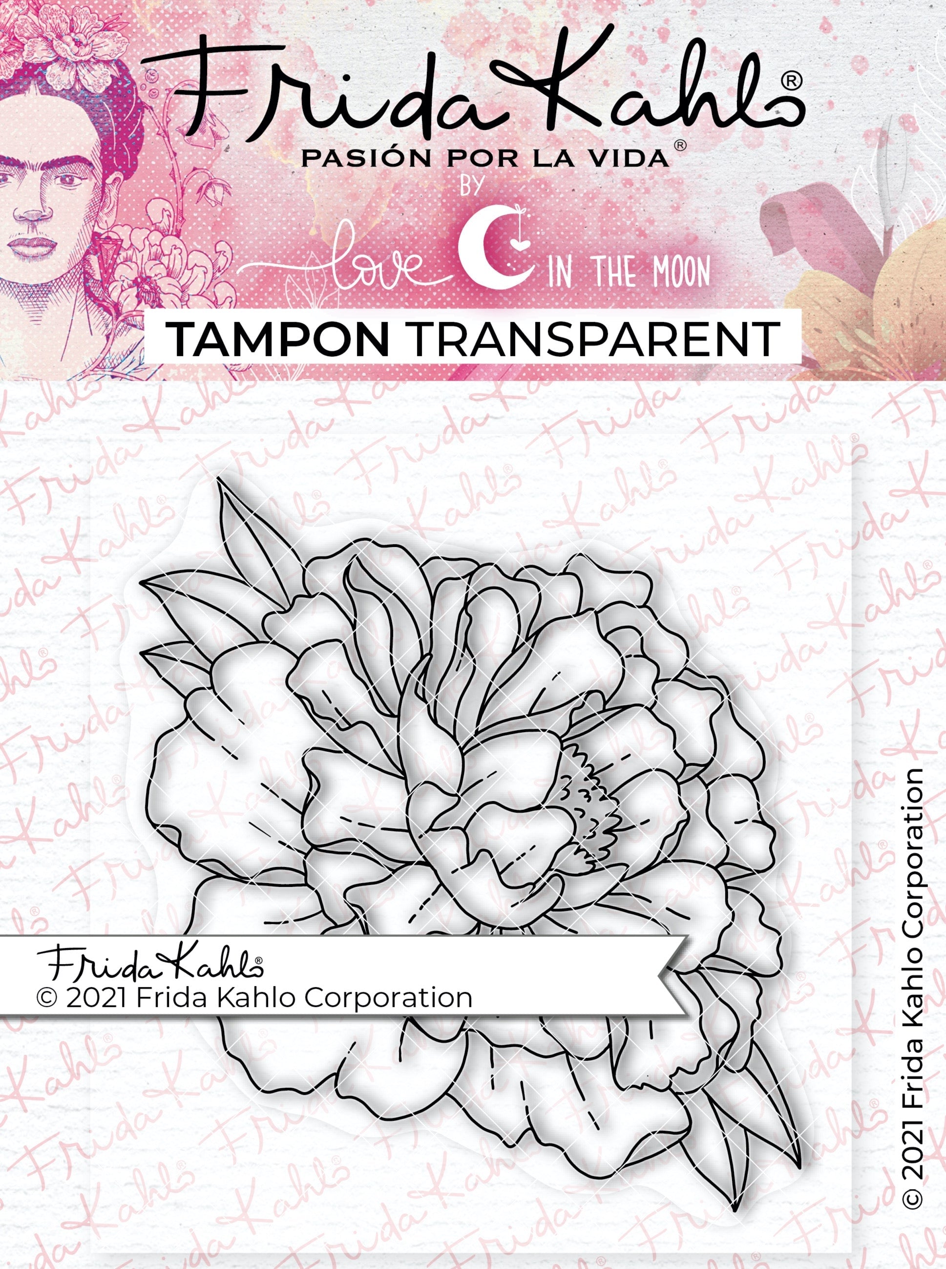 Tampon transparent "Jolie pivoine - 3 " Frida Kahlo®