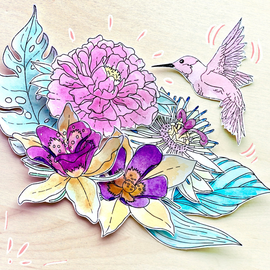 Tampon transparent "Jolie pivoine - 3 " Frida Kahlo®