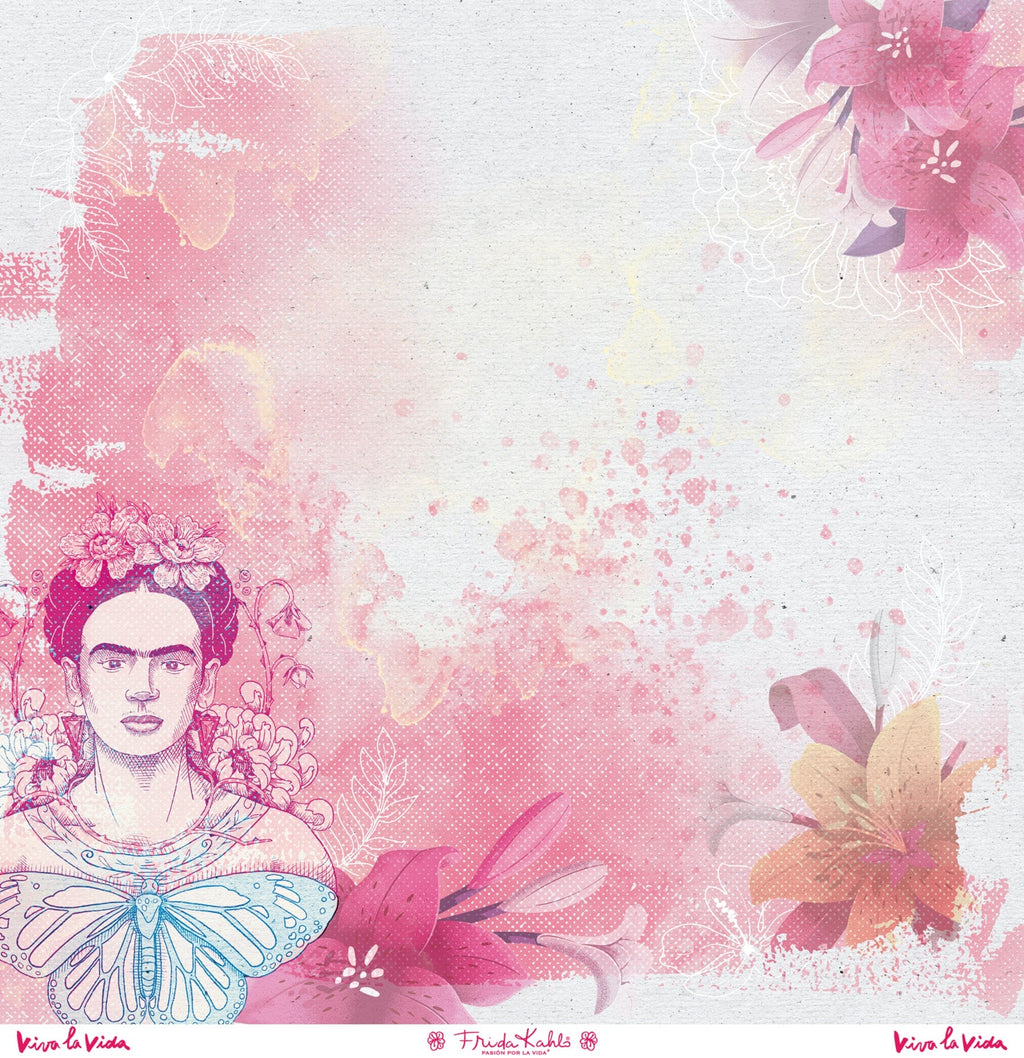 Set de 12 papiers de scrapbooking "Viva la Vida" Frida Kahlo