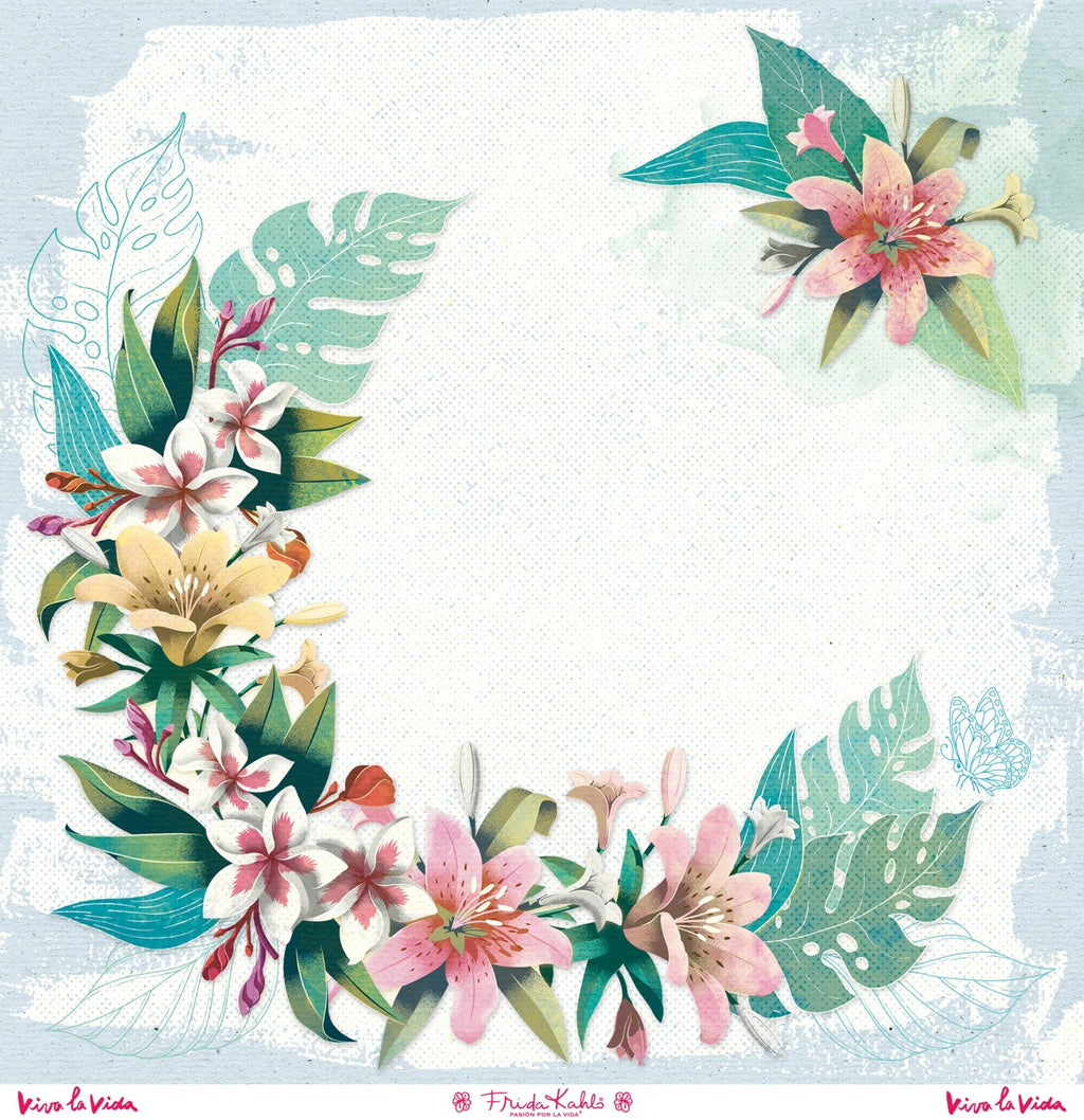 Set de 12 papiers de scrapbooking "Viva la Vida" Frida Kahlo