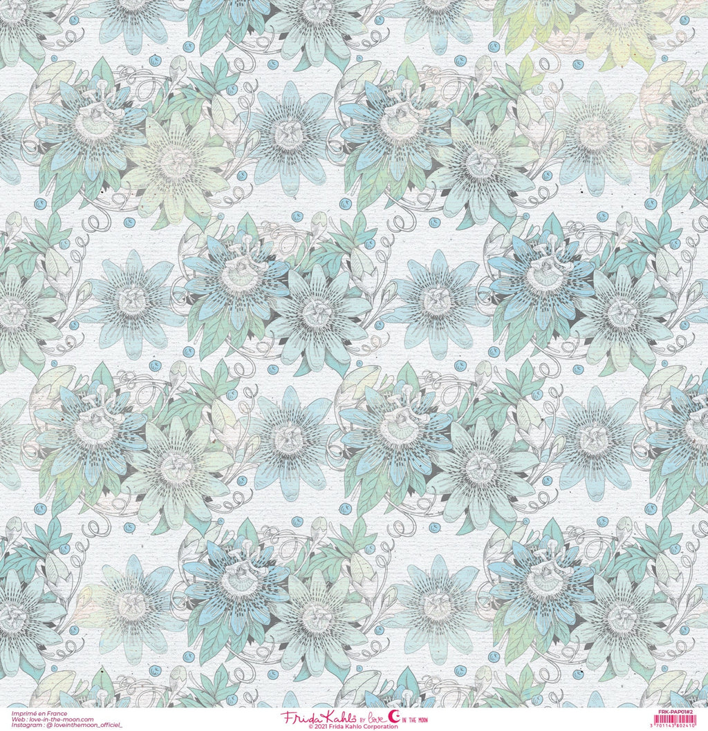 Set de 12 papiers de scrapbooking "Viva la Vida" Frida Kahlo