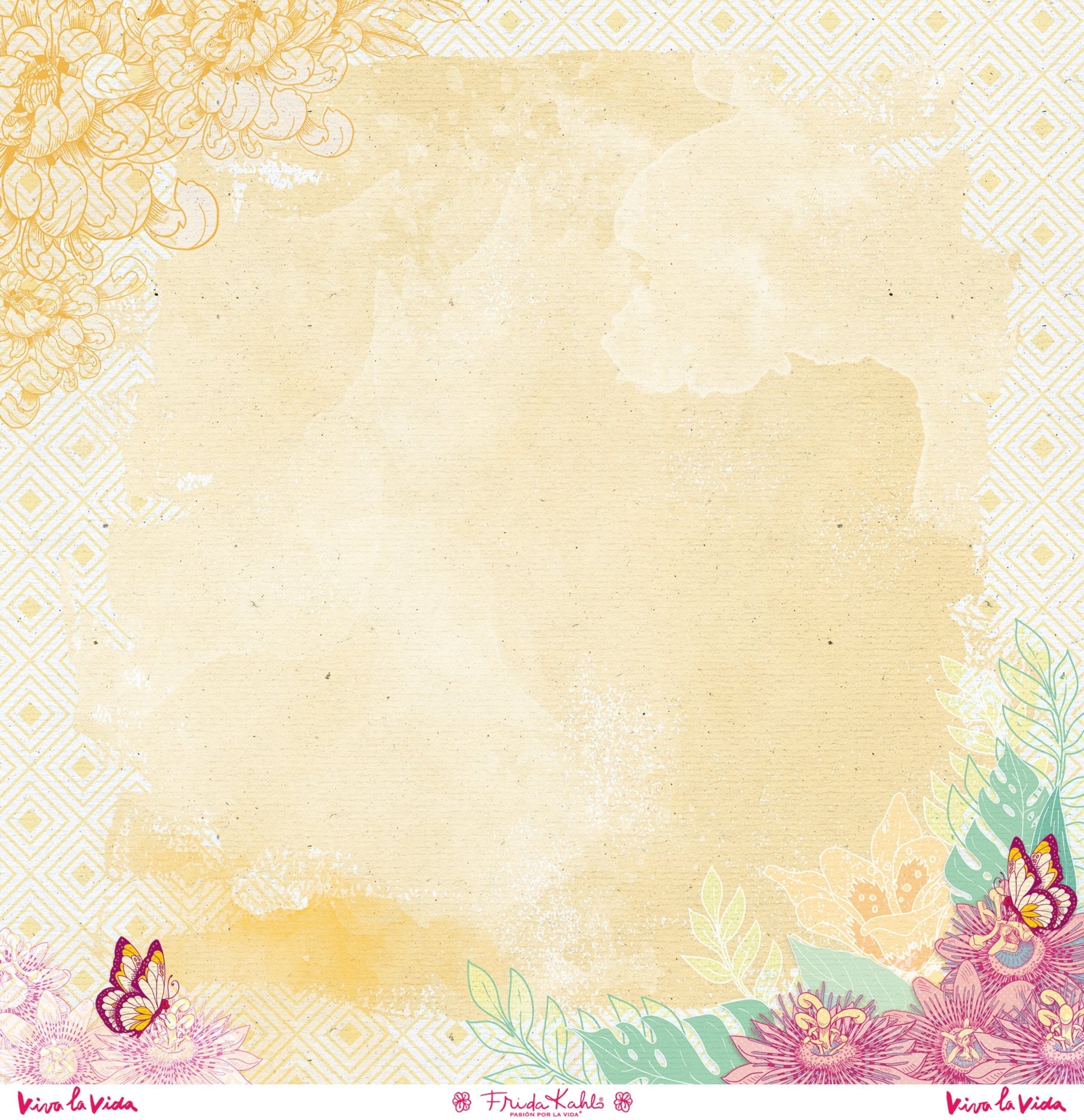 Set de 12 papiers de scrapbooking "Viva la Vida" Frida Kahlo