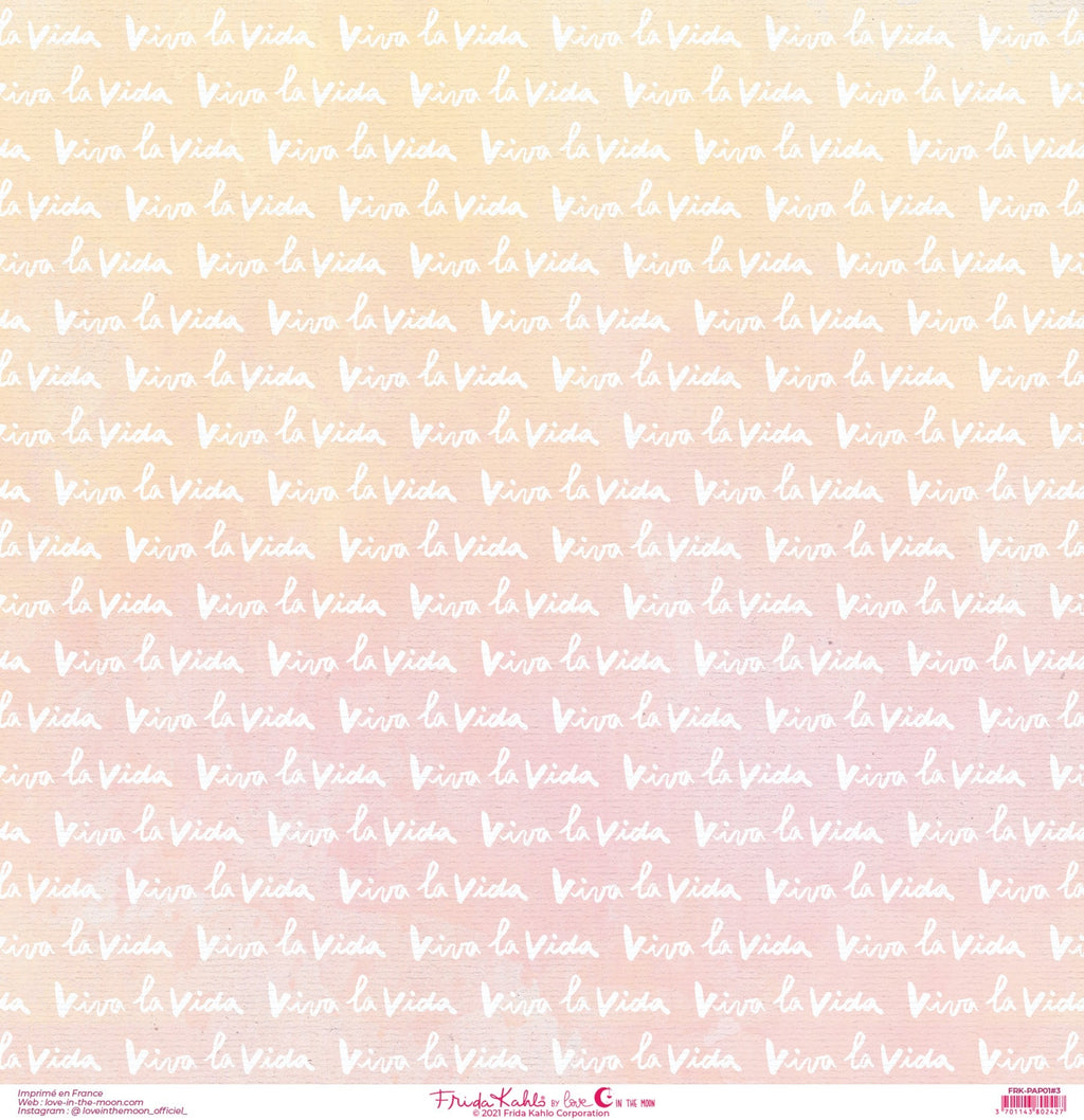 Set de 12 papiers de scrapbooking "Viva la Vida" Frida Kahlo