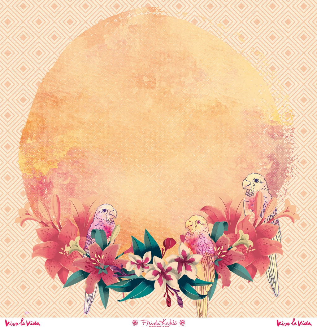 Set de 12 papiers de scrapbooking "Viva la Vida" Frida Kahlo