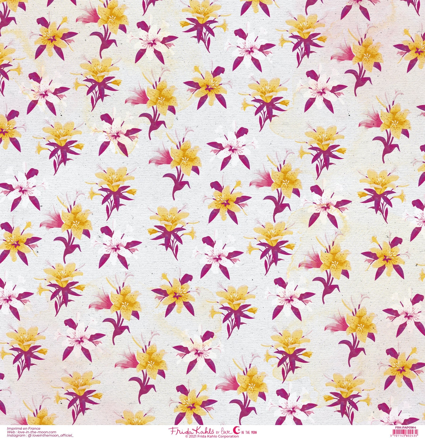 Set de 12 papiers de scrapbooking "Viva la Vida" Frida Kahlo