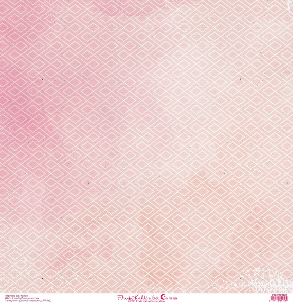 Set de 12 papiers collection Frida Kahlo® coordonnés Viva la Vida -scrapbooking