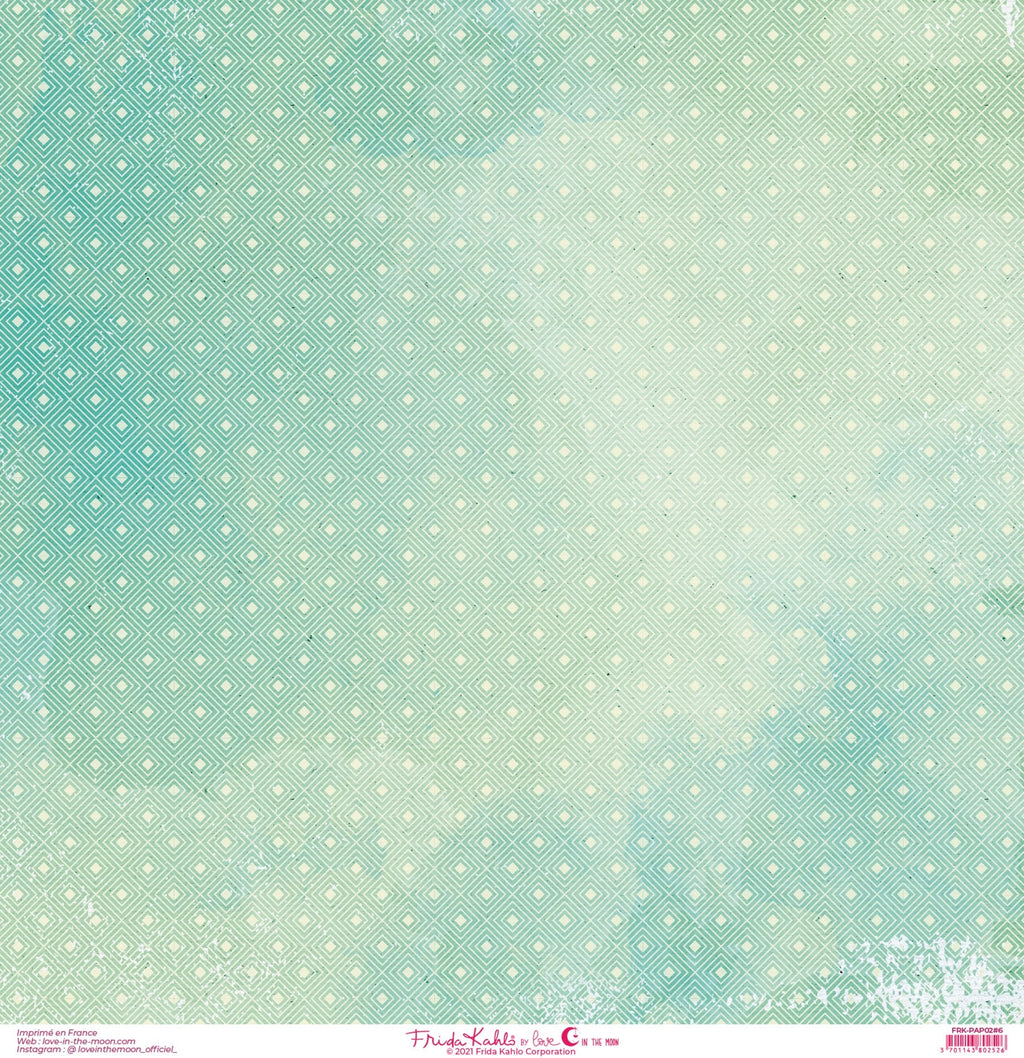 Set de 12 papiers collection Frida Kahlo® coordonnés Viva la Vida -scrapbooking