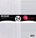 Bloc de 24 papiers Sultane -Texture bois Blanc - 300g/m2