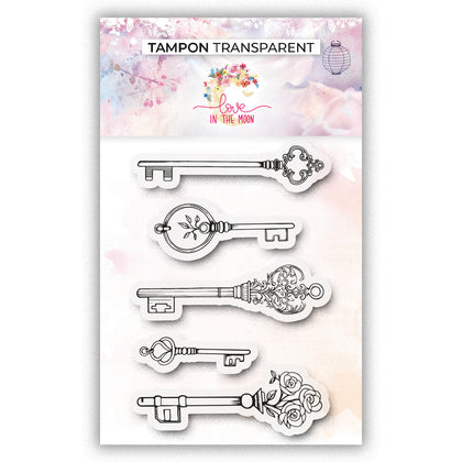 Set de 5 tampons - Shabby - Clefs