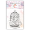 Tampon - Shabby - Joli cage de fleurs romantiques