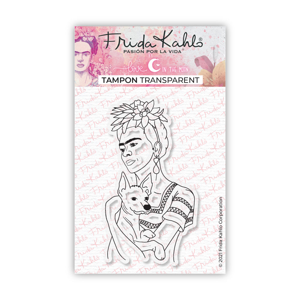 Tampon transparent "La femme au chien" Frida Kahlo®