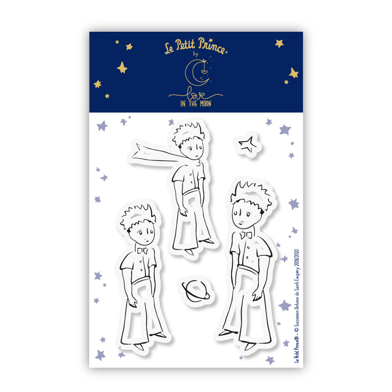 5 tampons transparents - Trois petit prince, planete, étoile - Le Petit Prince